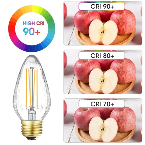 E26 Vintage Edison Bulbs 8W Dimmable LED Bulbs Soft White 3000K 800lm 120V AC E26 Medium Base Light Bulbs for Pendant Light Fixture (8w=75w 3000k F15)