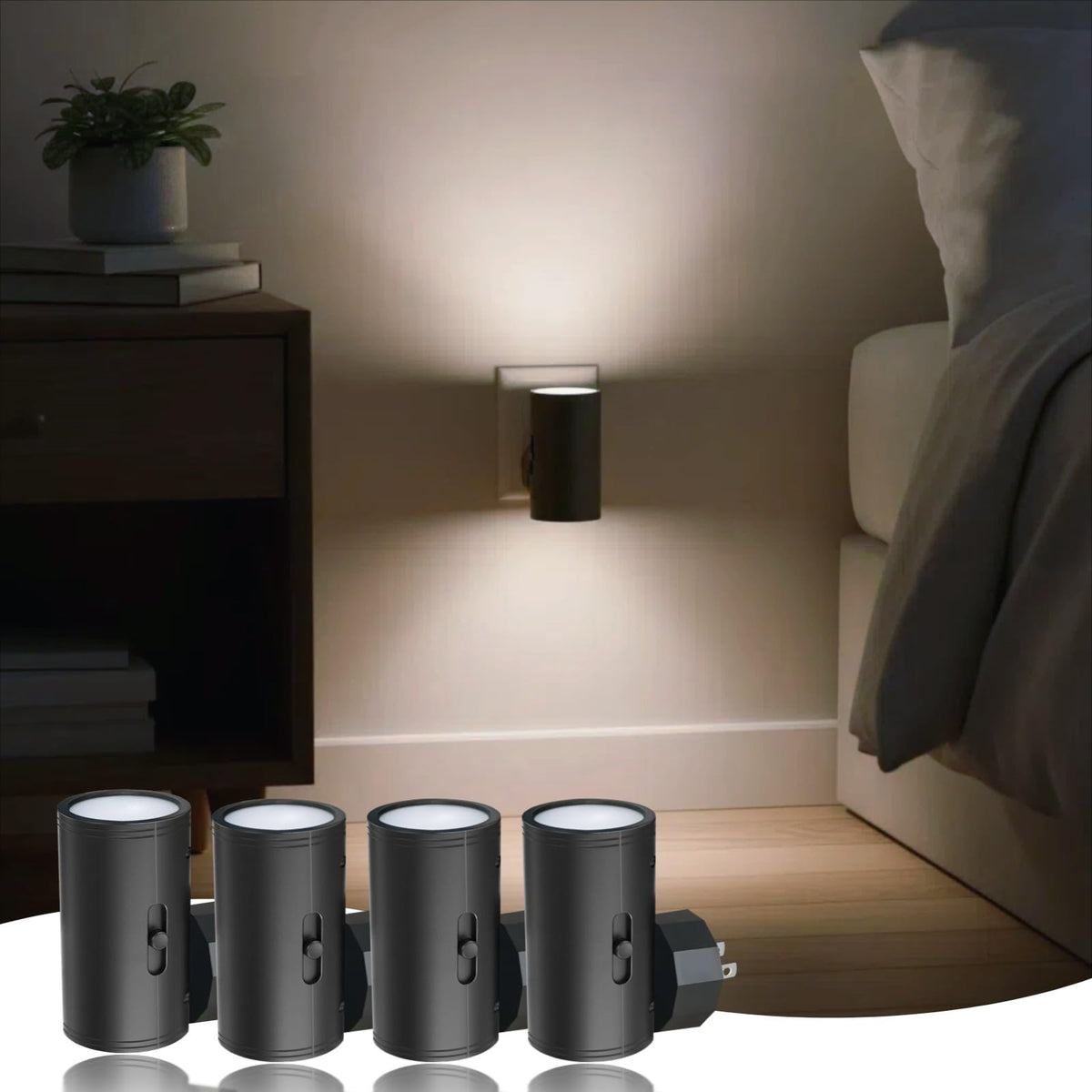 LED Night Lights Plug into Wall (4 Pack / 5000K Daylight)