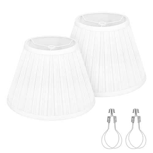 Small Pleated Lamp Shades Set of 2 (Pleated White)