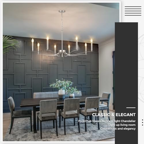 Nickel Chandeliers for Dining Room (Nickel / 43.7 inch)