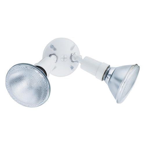 Adjustable Twin Par Flood Light Holder (White / 1 Count (Pack of 1) / Switch On and Off)