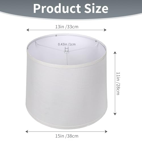 Drum Lamp Shades Set of 2 (Fabric White)