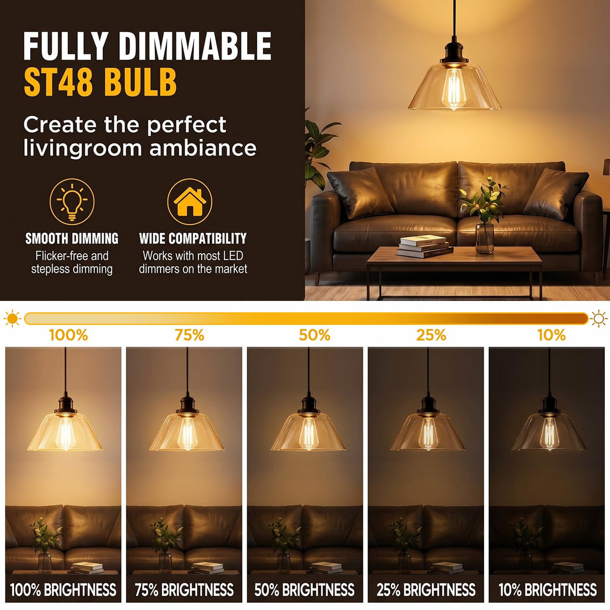 Dimmable LED Edison Light Bulbs (6)
