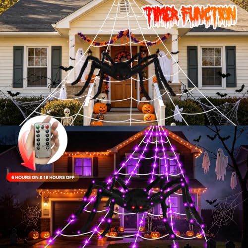 Halloween Light Up Spider Web Lights Decoration 250 LED
