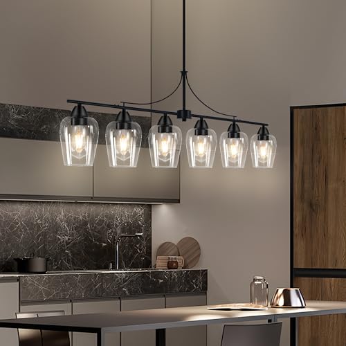 Dining Room Light Fixtures over Table 45" Farmhouse Kitchen Island Lighting (6 Light)
