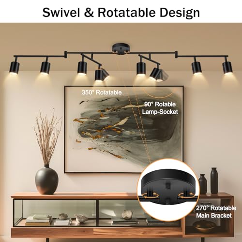 55" Black Track Lighting Fixture Ceiling (Black / 55.3" 8 Light Track Light)