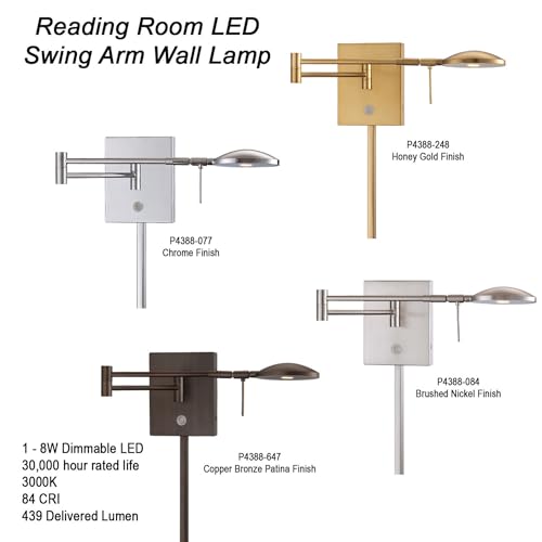 P4338 084 George's Reading Room LED Swing Arm Wall Lamp (Brushed Nickel)