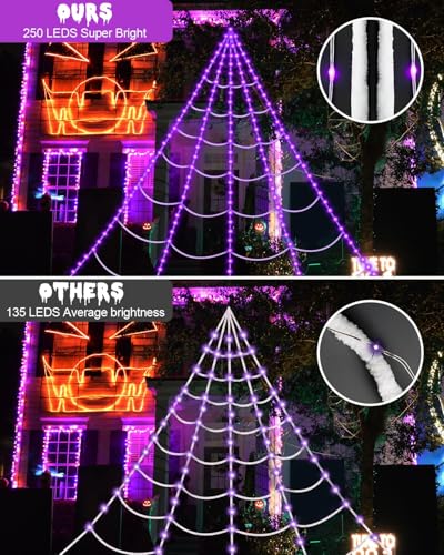 Brighter Spider Webs Halloween Decorations Lights