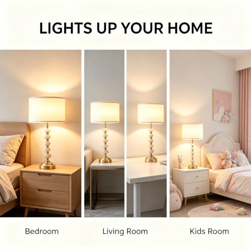 Crystal Table Lamp (Marble columns+White)