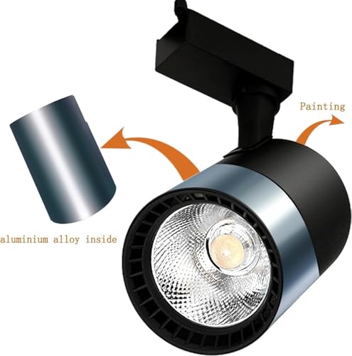 Plug in J&L Type LED Track Lighting Kits Dimmable Adjustable Angle Heads (Black)