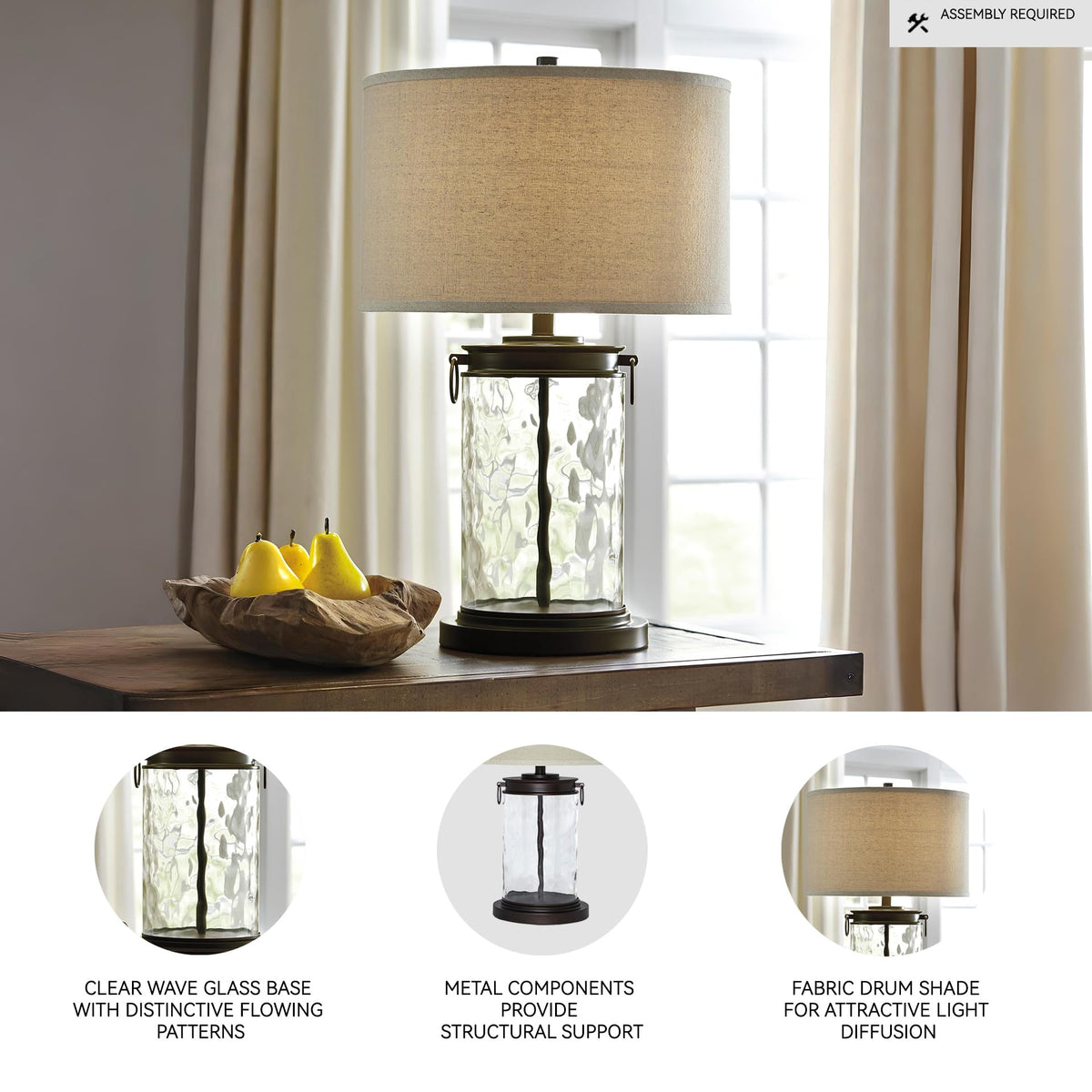 Tailynn Living Room Table Lamp (Taupe With Clear)