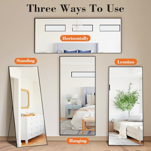 21"x64" Mirror Full Length (Black-rect / 64"L x 21"W)