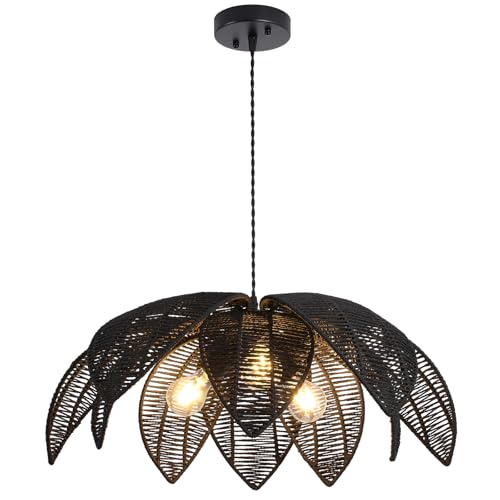 Black Rattan Chandelier (DW-007-3H)