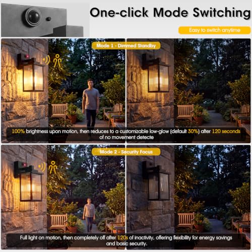 13" Motion Sensor Wall Light (Black / 13"-1 Pack)