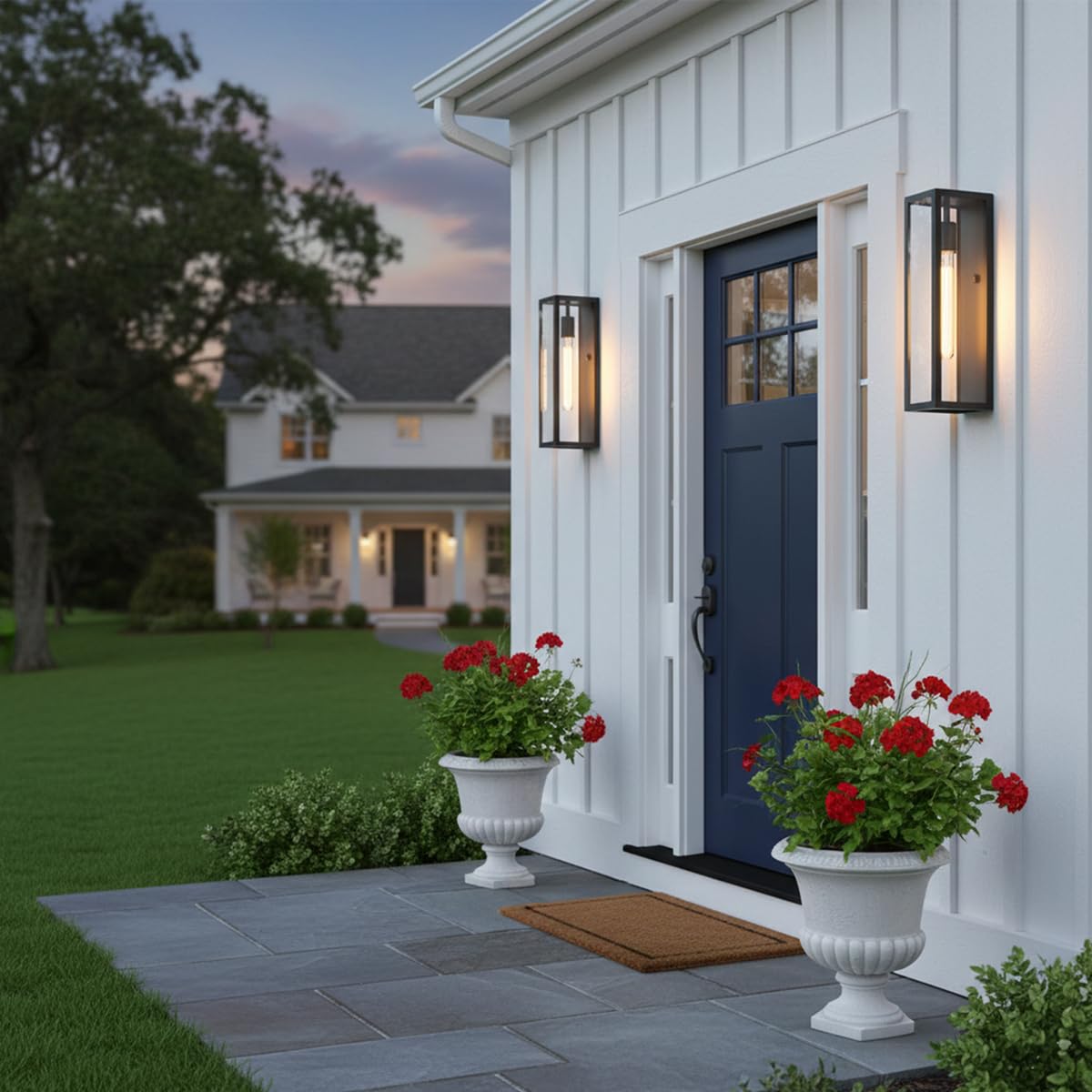 16" Large Outdoor Porch Lights Wall Mount 2 (Black (Standard) / 16 inch)