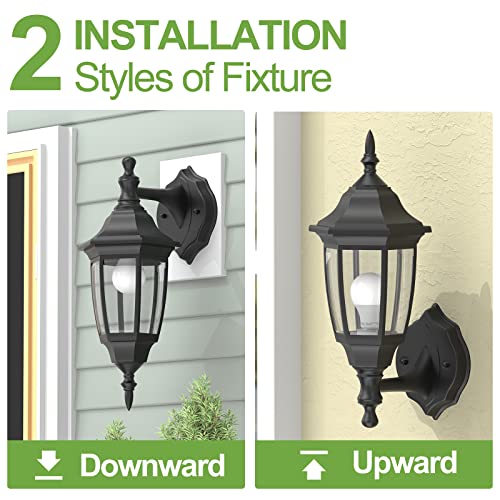Plastic Outdoor Wall Light Fixtures (Black / No Sensor-Plastic)