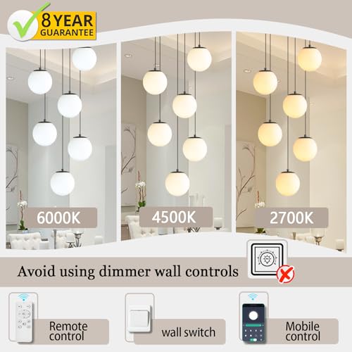 6 Light Black Chandelier with White Globe Glass Dimmable Ceiling Light Glass Pendant Light for Kitchen Island (Black-White / Globe 6-Light)