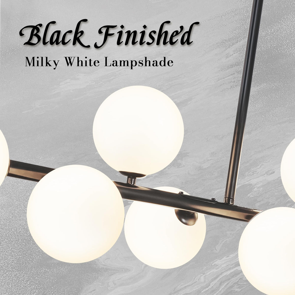 8 Light Linear Chandelier Modern Sputnik Dining Room Light Fixture (Black and White / 8 Light)
