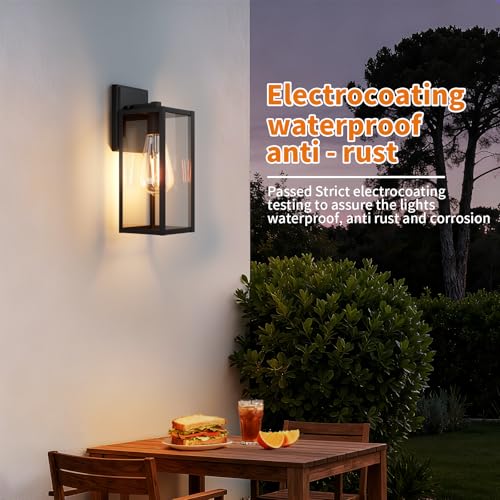 15'' Black Outdoor Front Porch Lights for Outside (Black / 14.8'')