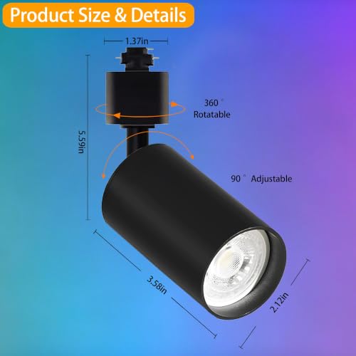 Plug in H Type LED Track Lighting Kits Dimmable RGB Ceiling Fixtures (Black RGB)