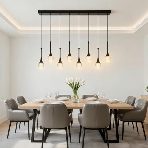 8 Light Crystal Modern Black Chandelier (Black / Pendant 8-Light)