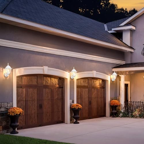 Outdoor Wall Lantern 2 Pack White Outside Porch Light (White / Standard Version)