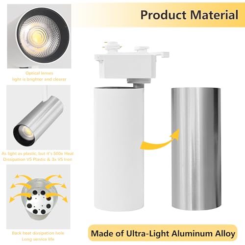 Plug in J&L Type LED Track Lighting Kits Dimmable Adjustable Angle Heads
