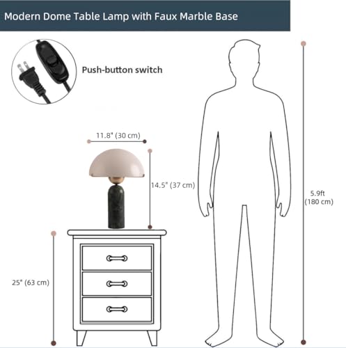 Modern Dome Shaped Table Lamp Mid (Green)