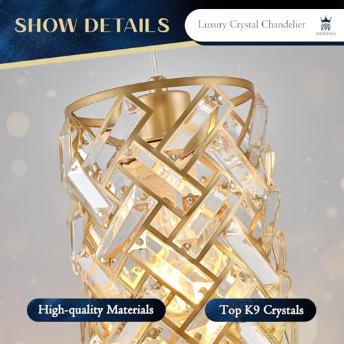 Gold Crystal Pendant Light (Round Gold)