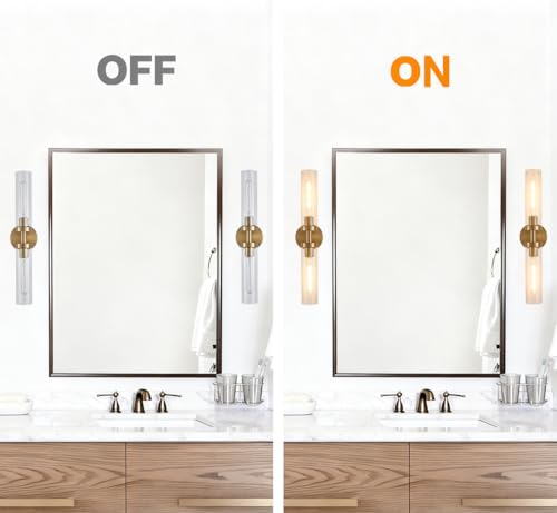 Brushed Brass Wall Sconces Set of 2 (Brushed Brass)