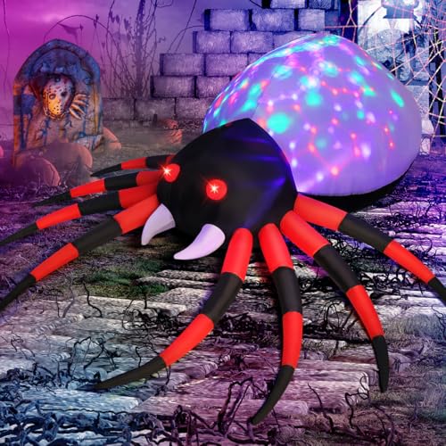 Halloween Inflatable Spider Outdoor Decoration with Magic Light