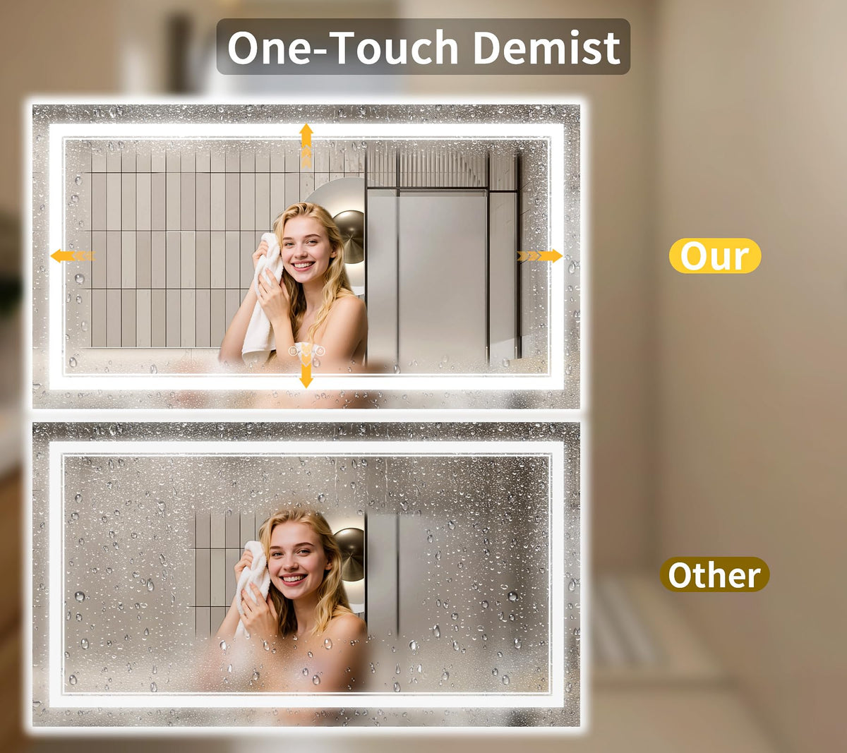 32"x72" LED Bathroom Mirror with Lights (32"L x 72"W)