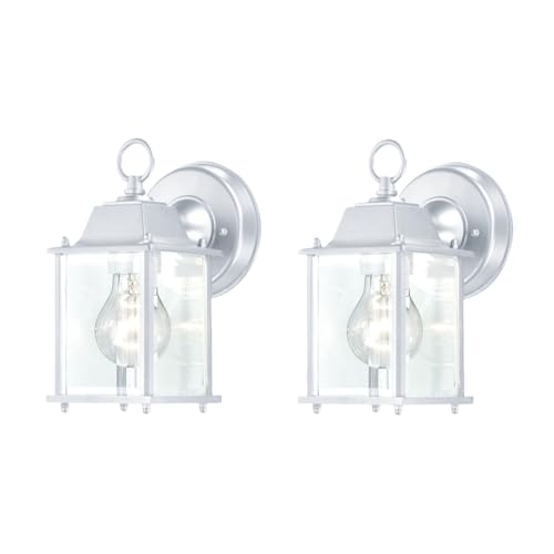 2 Packs White Outdoor Wall Lantern (2 Pack / White)