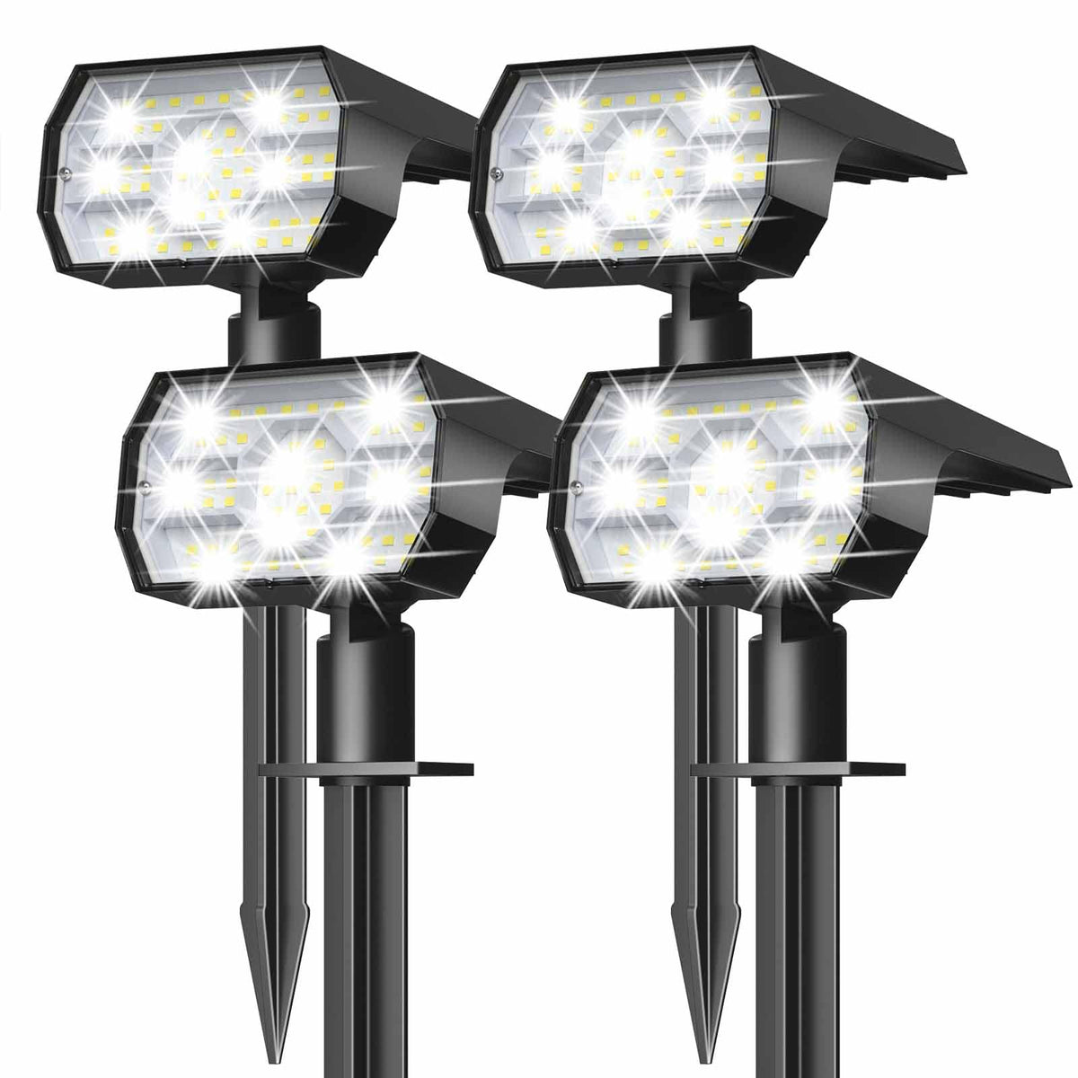 Solar Lights Outdoor Waterproof (Cool White / 4 Pack)