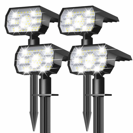 Solar Lights Outdoor Waterproof (Cool White / 4 Pack)