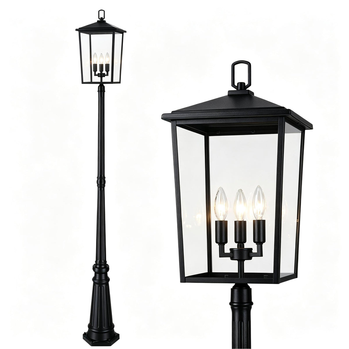 Outdoor Post Light 92" (Black (3-Light))