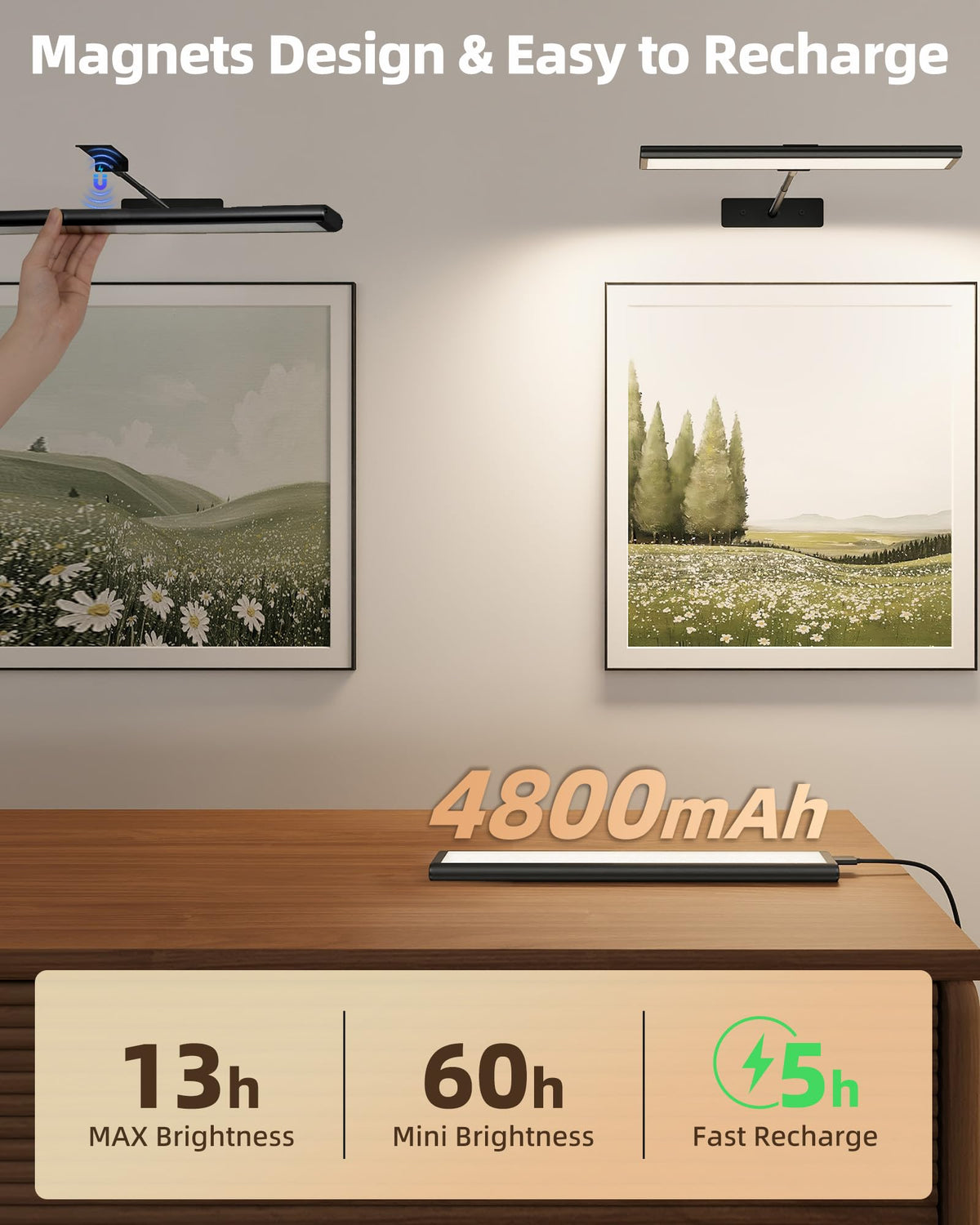Picture Light for Wall (RGB-Black / 16inch)