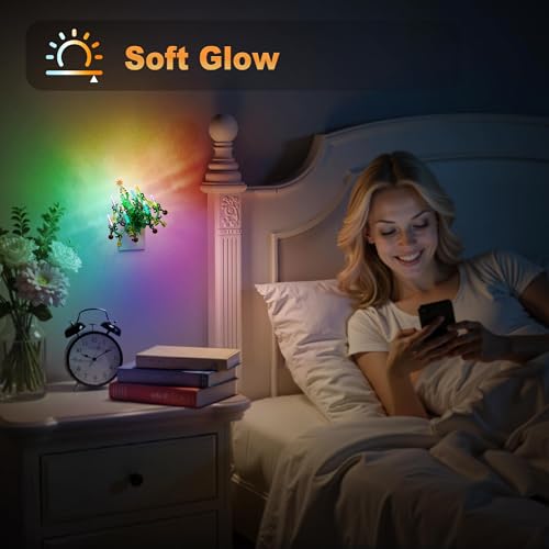 Christmas RGB Pendant Night Lights Plug into Wall (Christmas chandelier-RGB / 2 Pack)