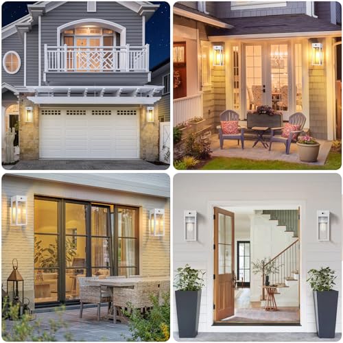 Porch Lights with GFCI Outlet (White / 11.88" (2-Pack))