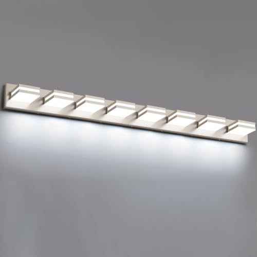 Bathroom Lights Fixtures Over Mirror (Nickel / 8-Light)