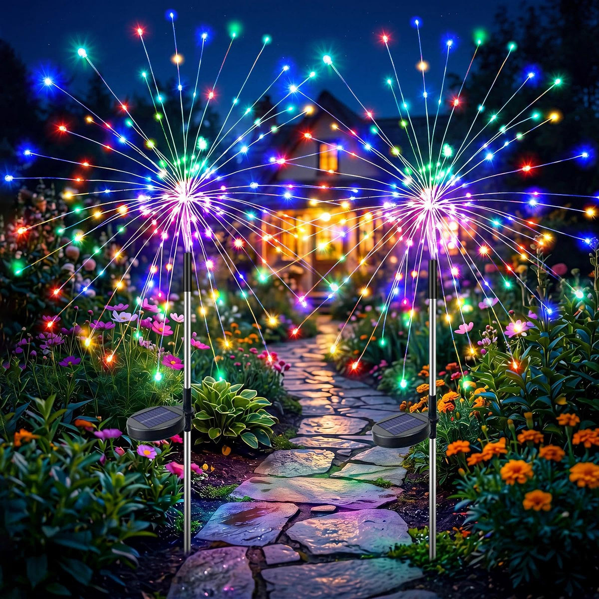 Multicolor Solar Firework Lights 4 Pack (Multicolor / 2 Pack)