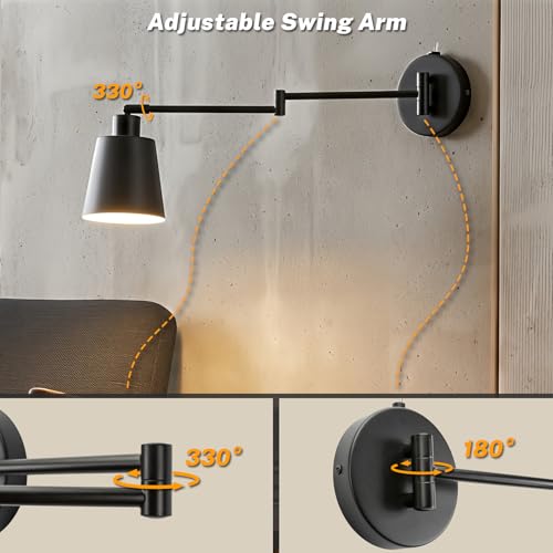 OSYNNIQ Wall Sconce Light with Adjustable Swing Arm for Bedside Reading (STYLE 1)