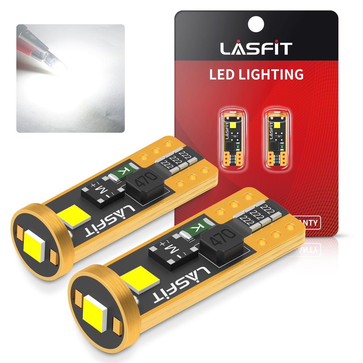 194 LED Bulb 6000K White T10 168 2825 W5W Super Bright (White / 194/192)