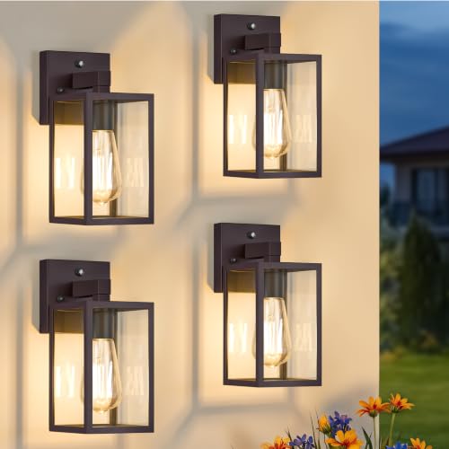 Plastic Dusk to Dawn Outdoor Wall Sconce Dark Chocolate 4 (Dark Chocolate)