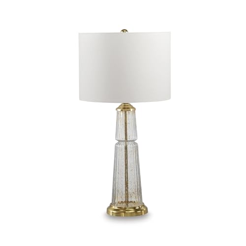 Bakersboro Tall Glass Table Lamp (Clear/Gold Finish / Table Lamp)