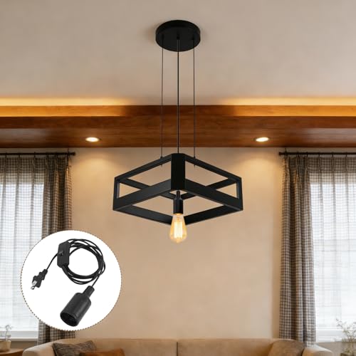 12 Pcs Hanging Light Cord with Switch 6 Feet Light Bulb Socket Cable Lamp Kit Black Pendant Socket Extension for E26 E27 Lamp Socket Lantern