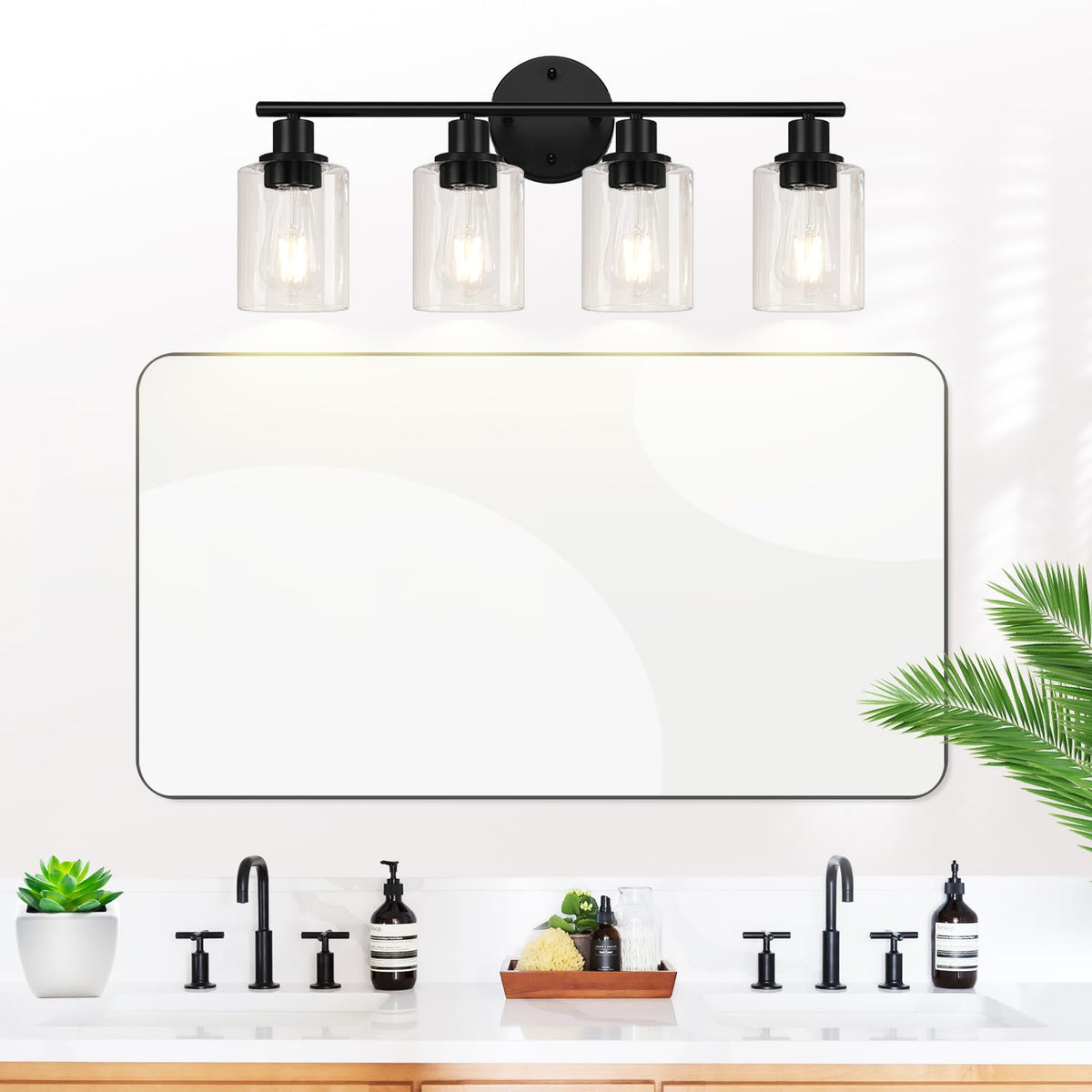 4 Light Bathroom Light Fixtures (Matte Black / 4-light)