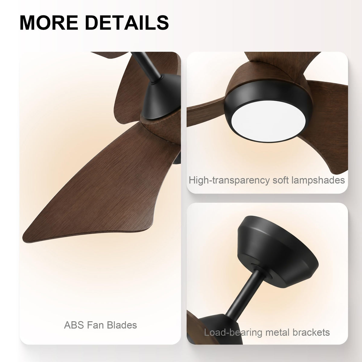 2 Pack 30" Small Ceiling Fan with Light (Black & Walnut / 30 Inch)