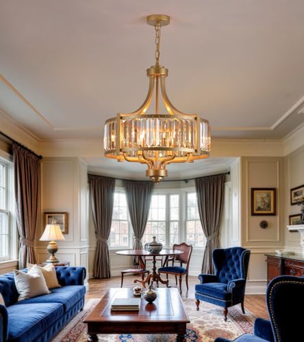 Gold Crystal Chandelier for Dining Room (Gold)