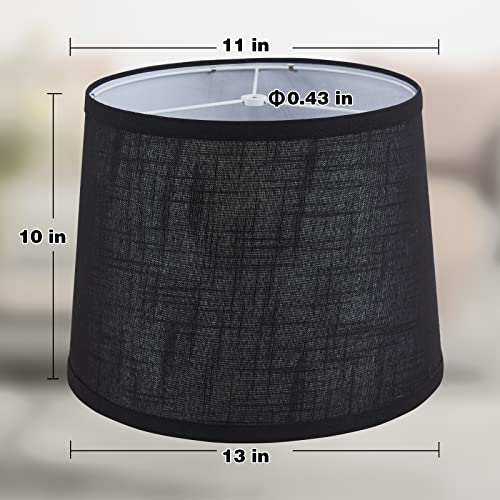 Black Bedside Lamp Shades Set of 2 Replacement (Black04)
